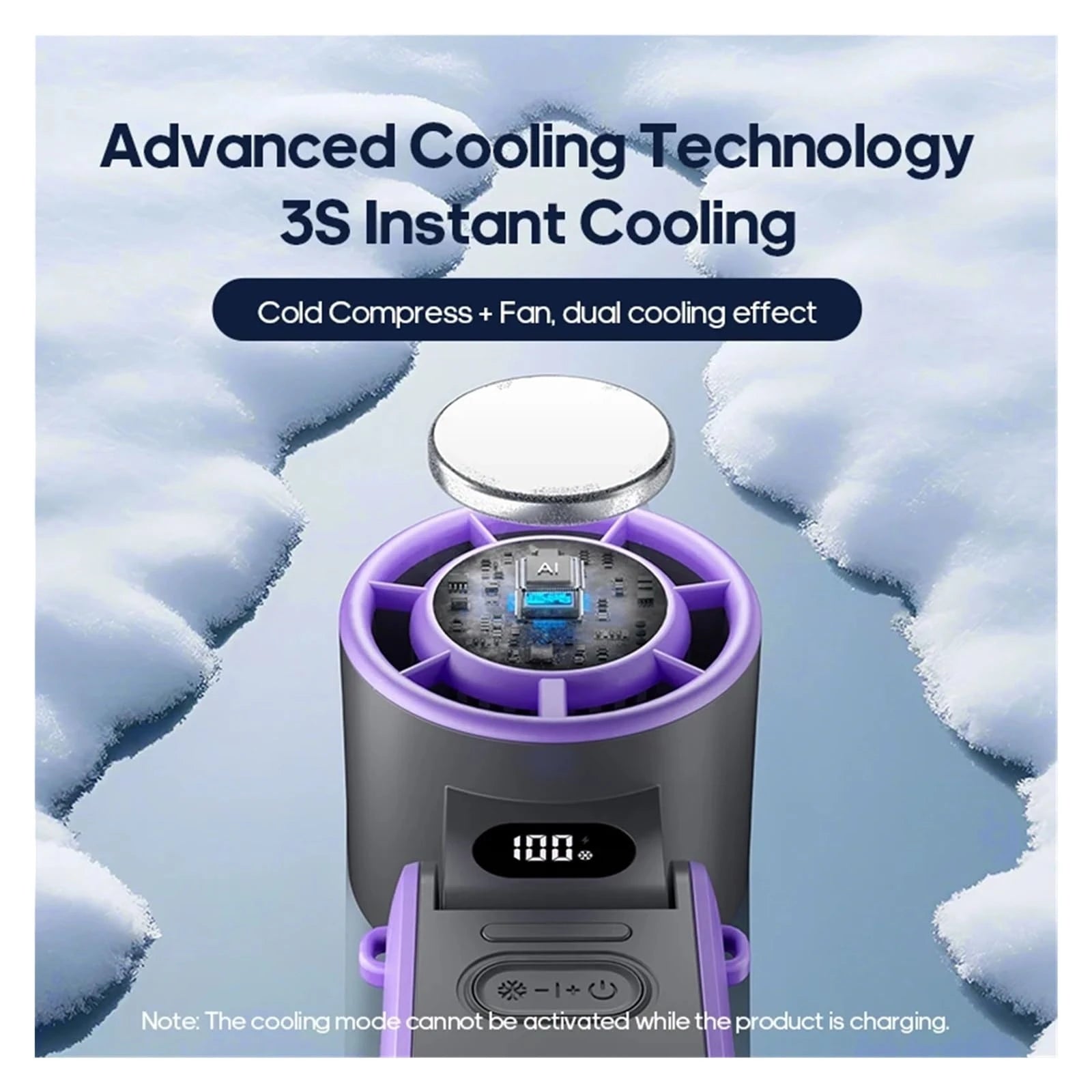 3600Mah Large Capacity Handheld Turbo Cooling Fan Foldable Mini Portable Fan 100 Wind Speed Adjustable High Speed Rechargeable